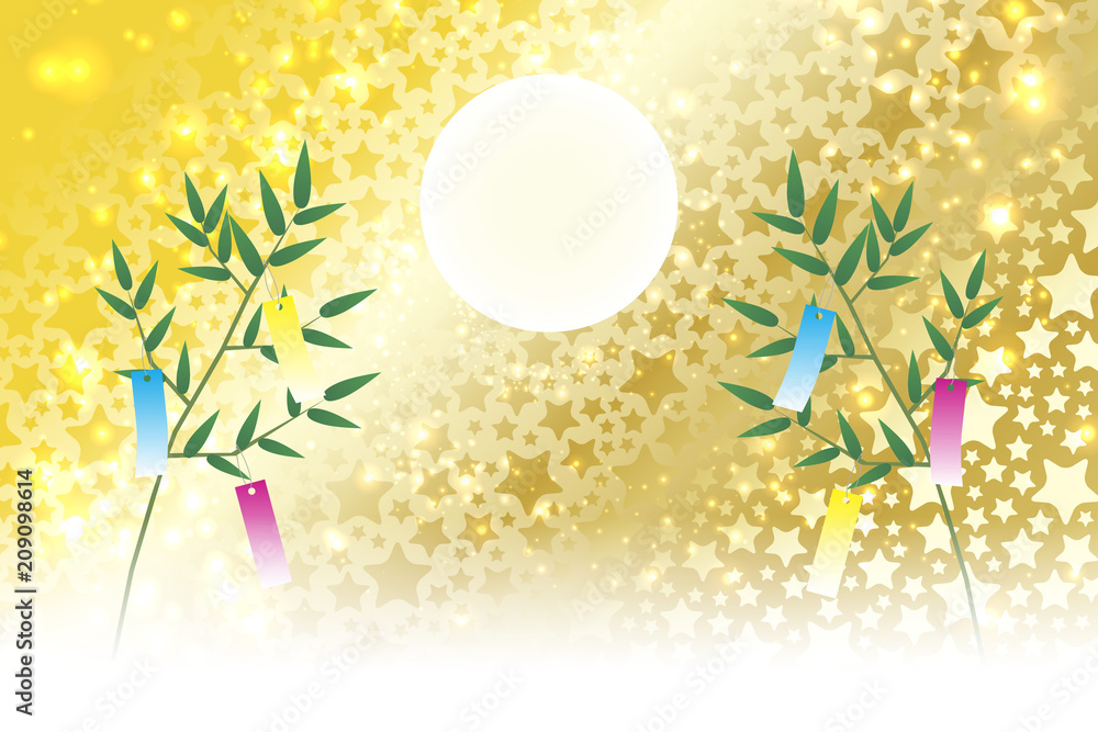 Background Wallpaper Vector Illustration Design Image Japan China Asia Free Size 背景 壁紙 ベクター イラスト 無料 無料素材 バックグラウンド フリー素材 和風素材 日本 和風 背景素材壁紙 七夕飾り 祭り 伝統 短冊 笹の葉 初夏の行事 星屑