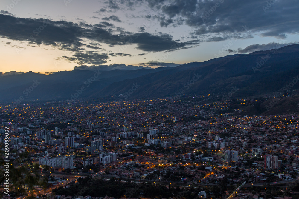 Sunset over Cochabamba, Bolivia