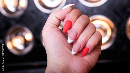 woman's hand with manicure