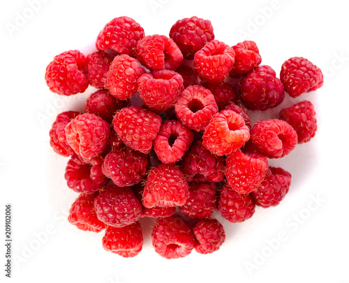 Raspberries fruit fresh on a white background isolation