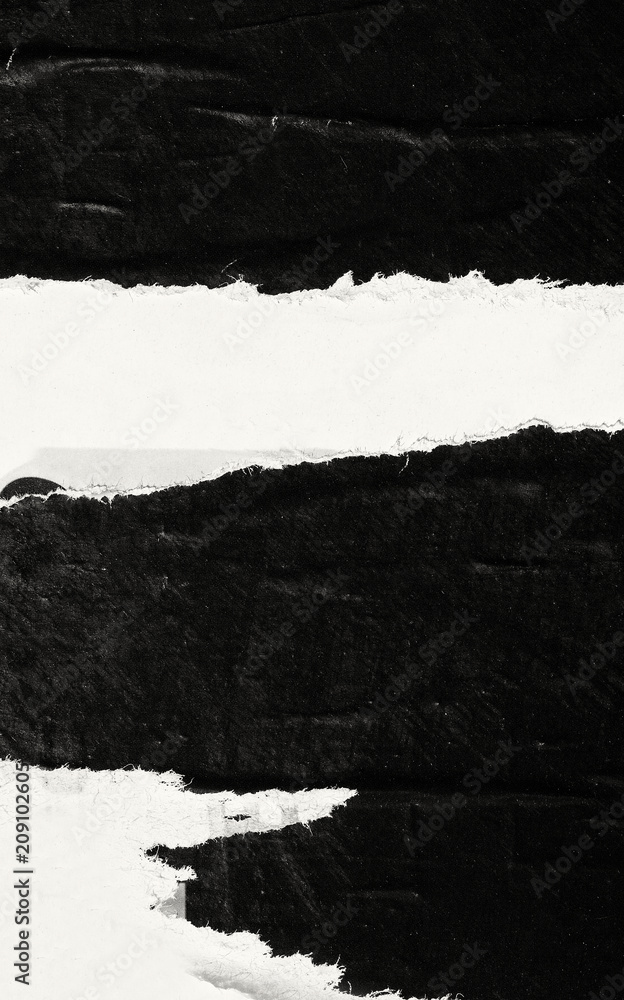 Black white old grunge ripped torn vintage collage posters creased