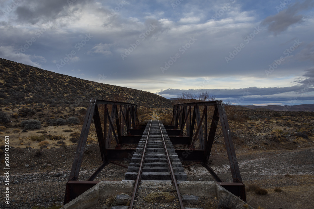 Obraz premium Old Patagonian Express railway in Chubut.