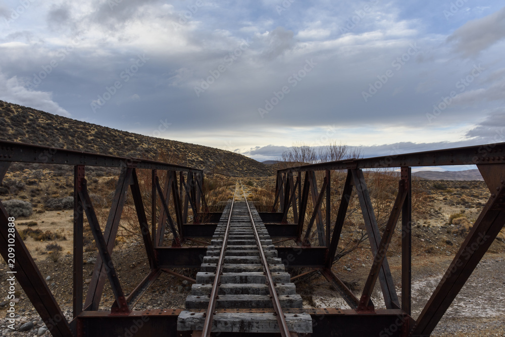 Old Patagonian Express railway in Chubut.