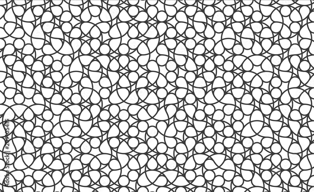 Fototapeta premium Rounded knots pattern background, simple style.