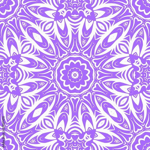 vector illustration. pattern with floral mandala  decorative border. design for print fabric  bandana