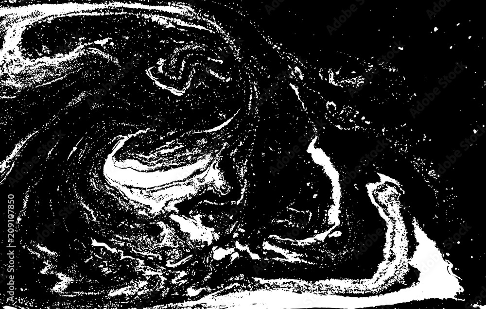 Black and white liquid texture. Hand drawn marbling illustration. Abstract vector background. Monochrome marble pattern. Black and white liquid texture. Hand drawn marbling illustration. Abstract vector background. Monochrome marble pattern.