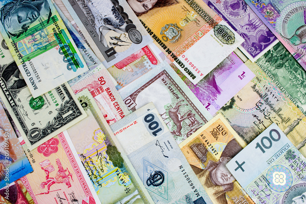 Different world banknotes background. Money concept. Different world banknotes background. Money concept.
