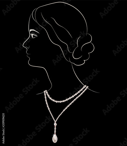 girl in pearl necklace