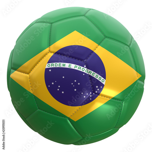 Brazil flag on a football ball photo