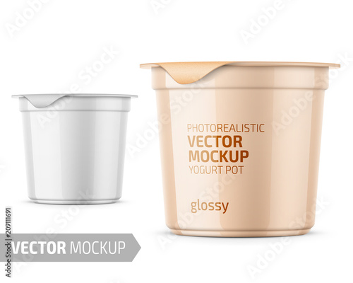 White yogurt pot template.