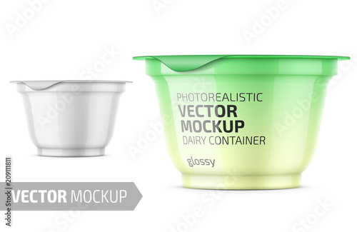 White yogurt pot template.