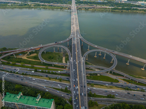 Photography Aerial View of Transport Moving at Highway