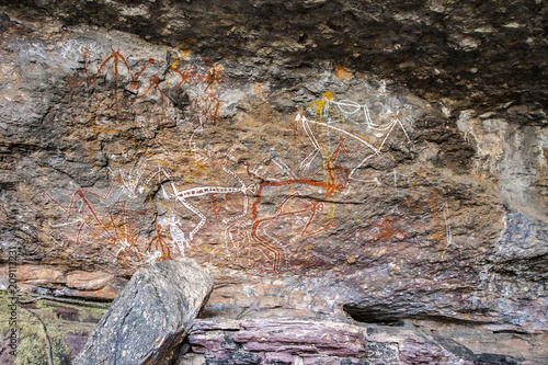 Rocks of Ubirr, Kakadu National Park, Northern Territories, Australia,07-18-2017, famous ancient aboriginal petroglyphs photo