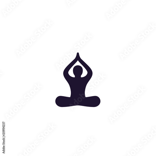 yoga, meditation, lotus pose icon