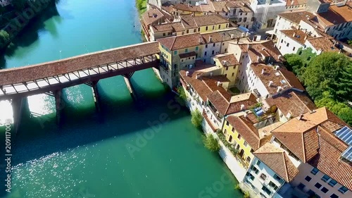 Aerial view of Bassano del Grappa city