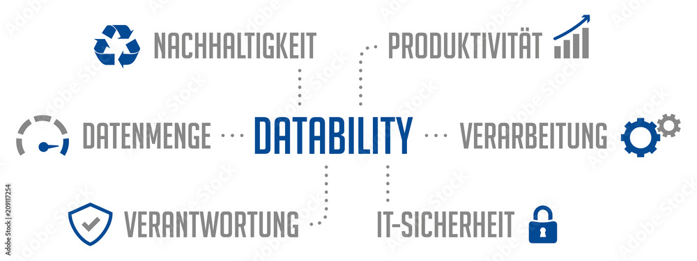 Infografik Datability Blau Infografik Datability Blau
