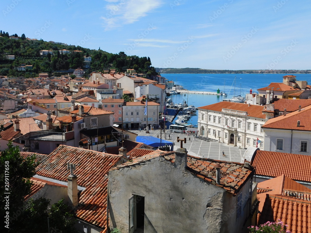 View of the city on the Slovenian coast, Piran