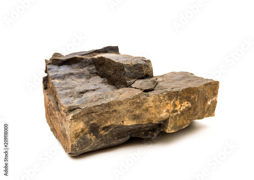 Piece of rock isolated on white background