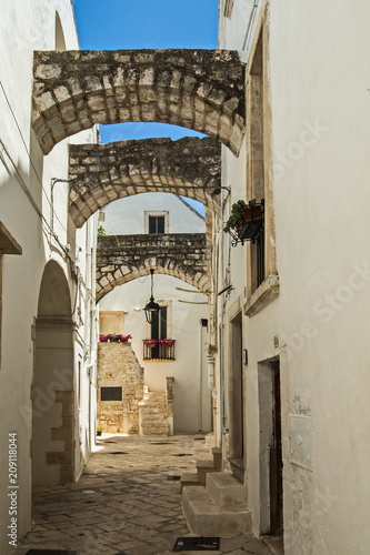 The crooked streets of Locorotondo in Puglia. 