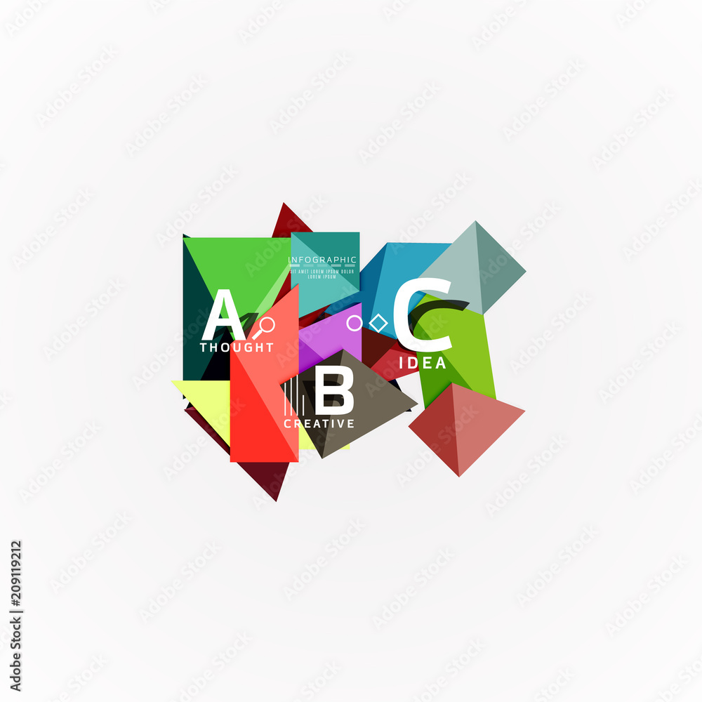 Vector infographic options banner, paper style design Vector infographic options banner, paper style design