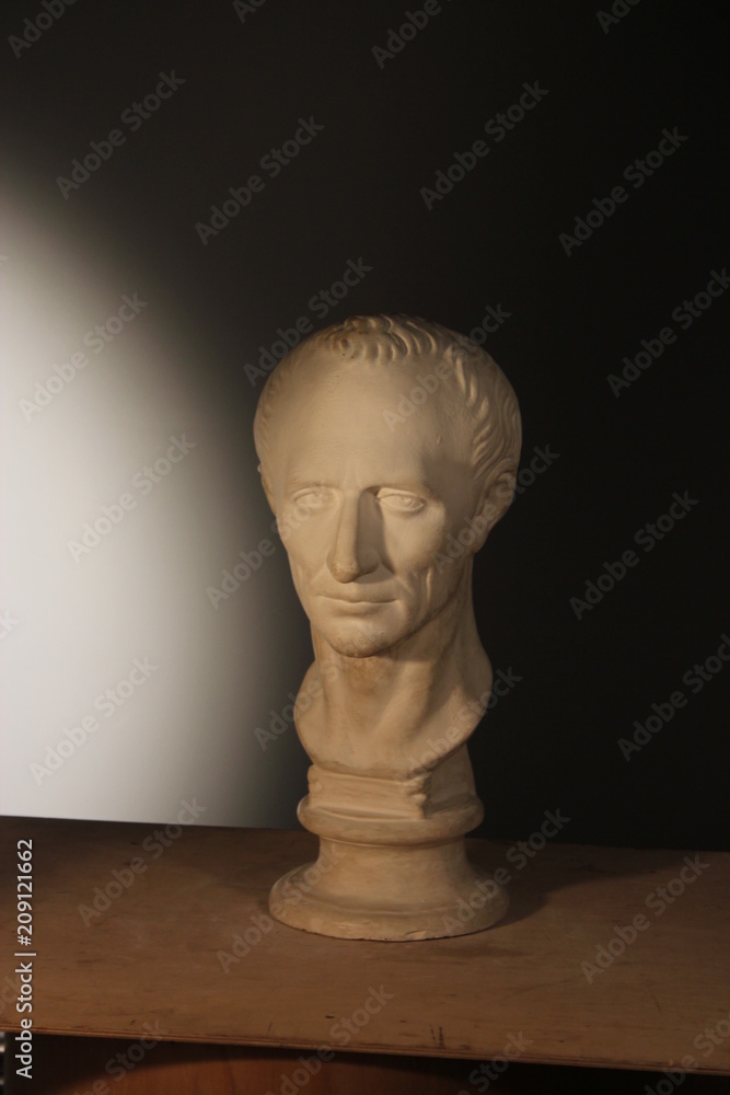 Caesar's plaster head in studio of Moscow, Russia, October 8, 2014 Caesar's plaster head in studio of Moscow, Russia, October 8, 2014