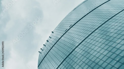 Skyscraper window cleaners. Time lapse.