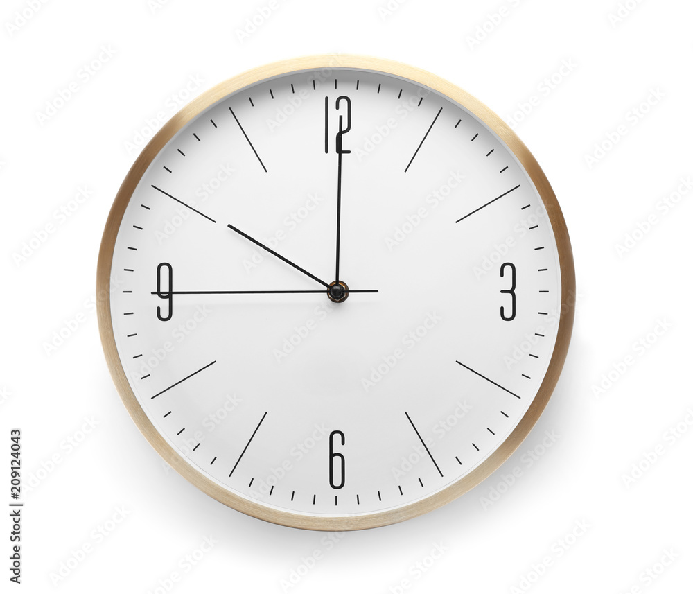 Modern clock on white background. Time management Modern clock on white background. Time management