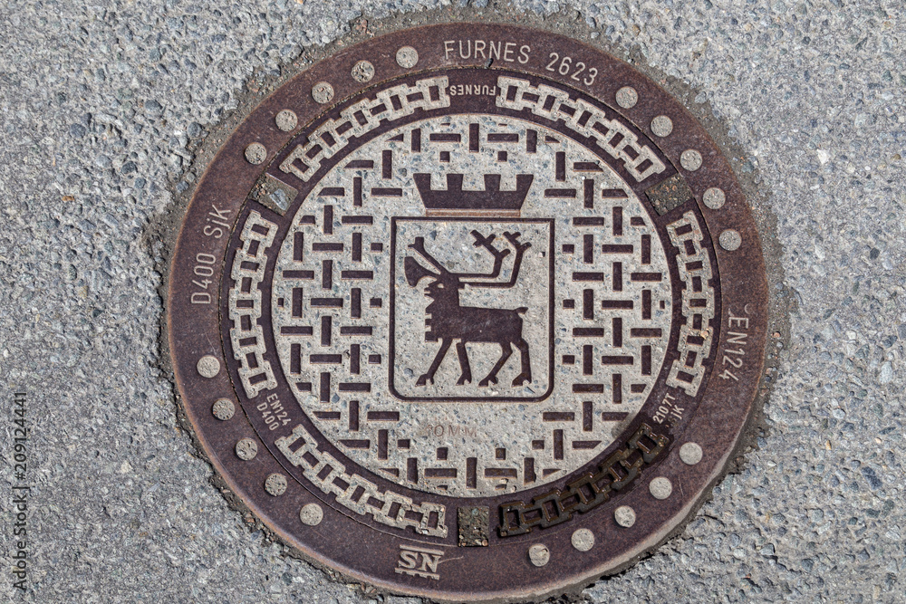 Gully cover in Tromso, Norway Gully cover in Tromso, Norway