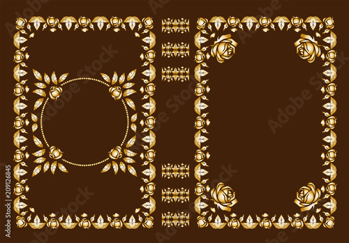 Vector classic book covers. Decorative vintage cover or frame for books. You can change the color to any