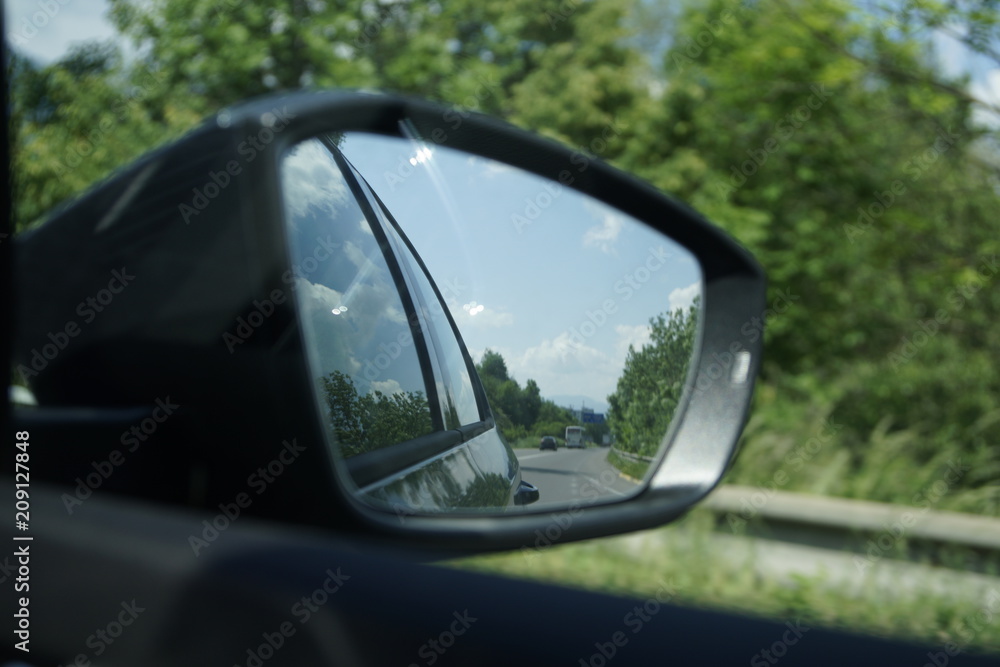 Rear car mirror. Slovakia