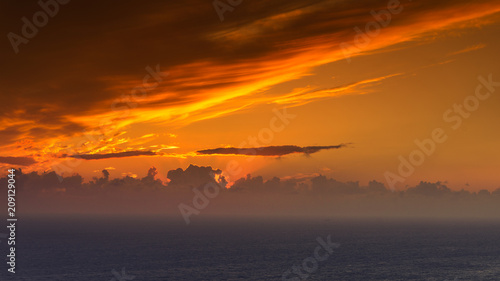 Sunset over sea surface