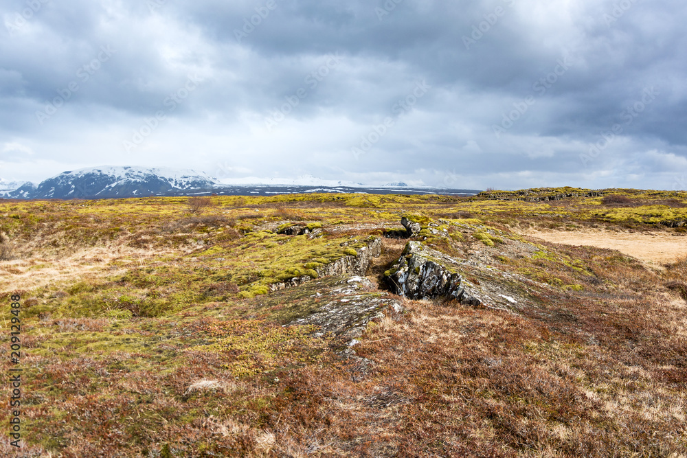 Iceland earth crack in Þingvellir