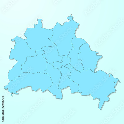Berlin blue map on degraded background vector