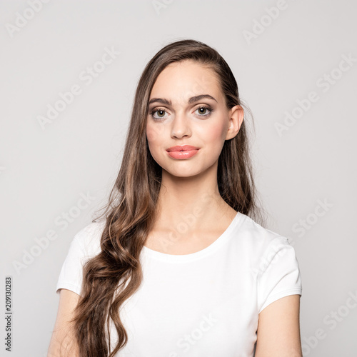 Studio portrait of beautiful young woman