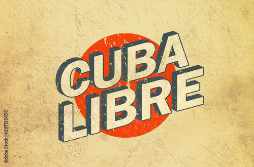 Cuba Libre Retro Poster photo