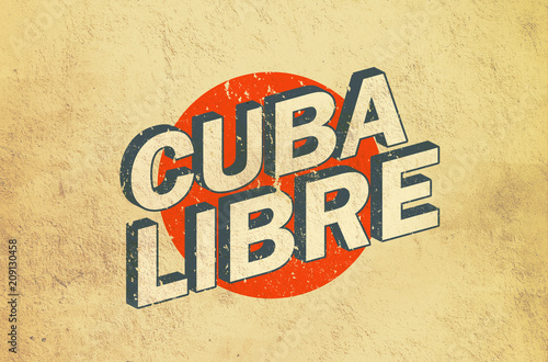 Quadro em tela Cuba Libre Retro Poster
