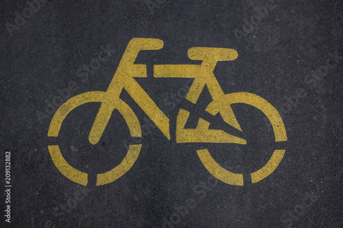 cycle sign on road concept