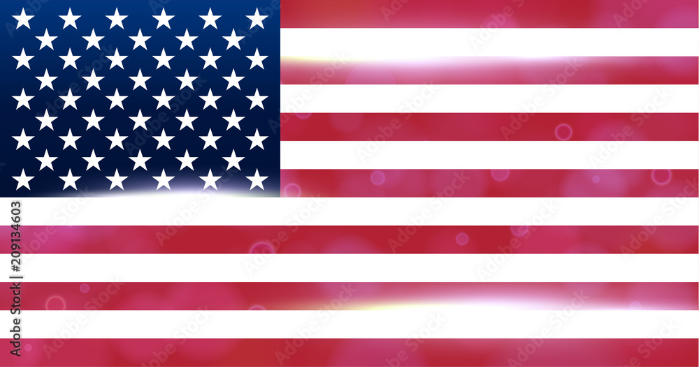 Obraz premium The national flag of the country of united states of America. Modern vector pattern, banner of USA. Flat standard, design element for print, wallpaper, wrapping paper, websites. Vector illustration