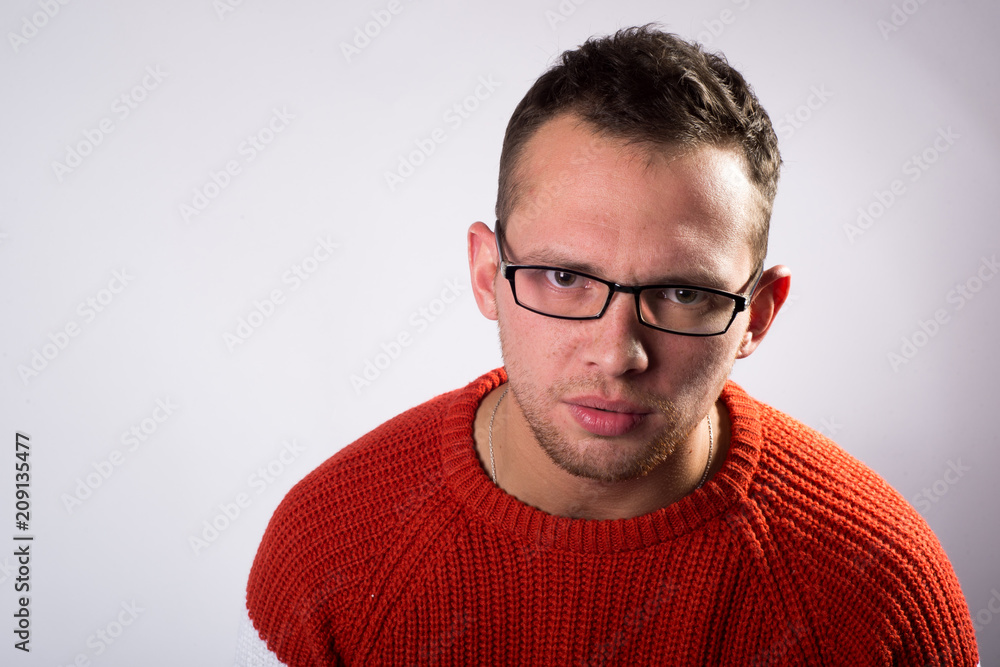 Handsome man in spectacles, portrait Handsome man in spectacles, portrait
