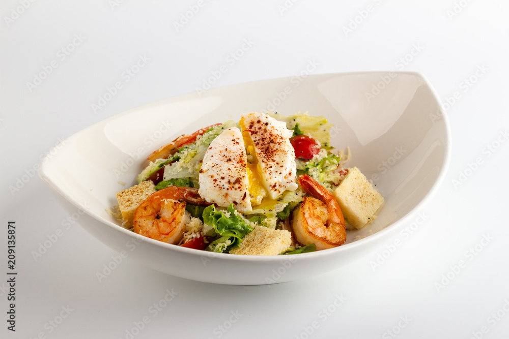 Caesar Salad with Shrimp and egg Pashot