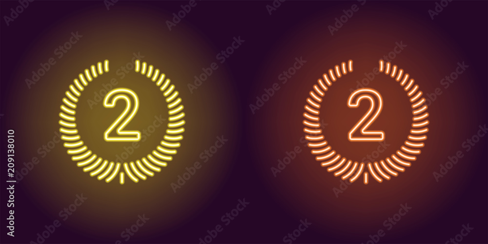 Neon icon of Yellow and Orange Second Place Neon icon of Yellow and Orange Second Place