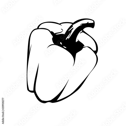Icono plano pimiento en color negro