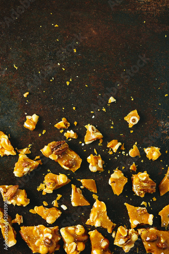 Salted caramel nut brittle pieces