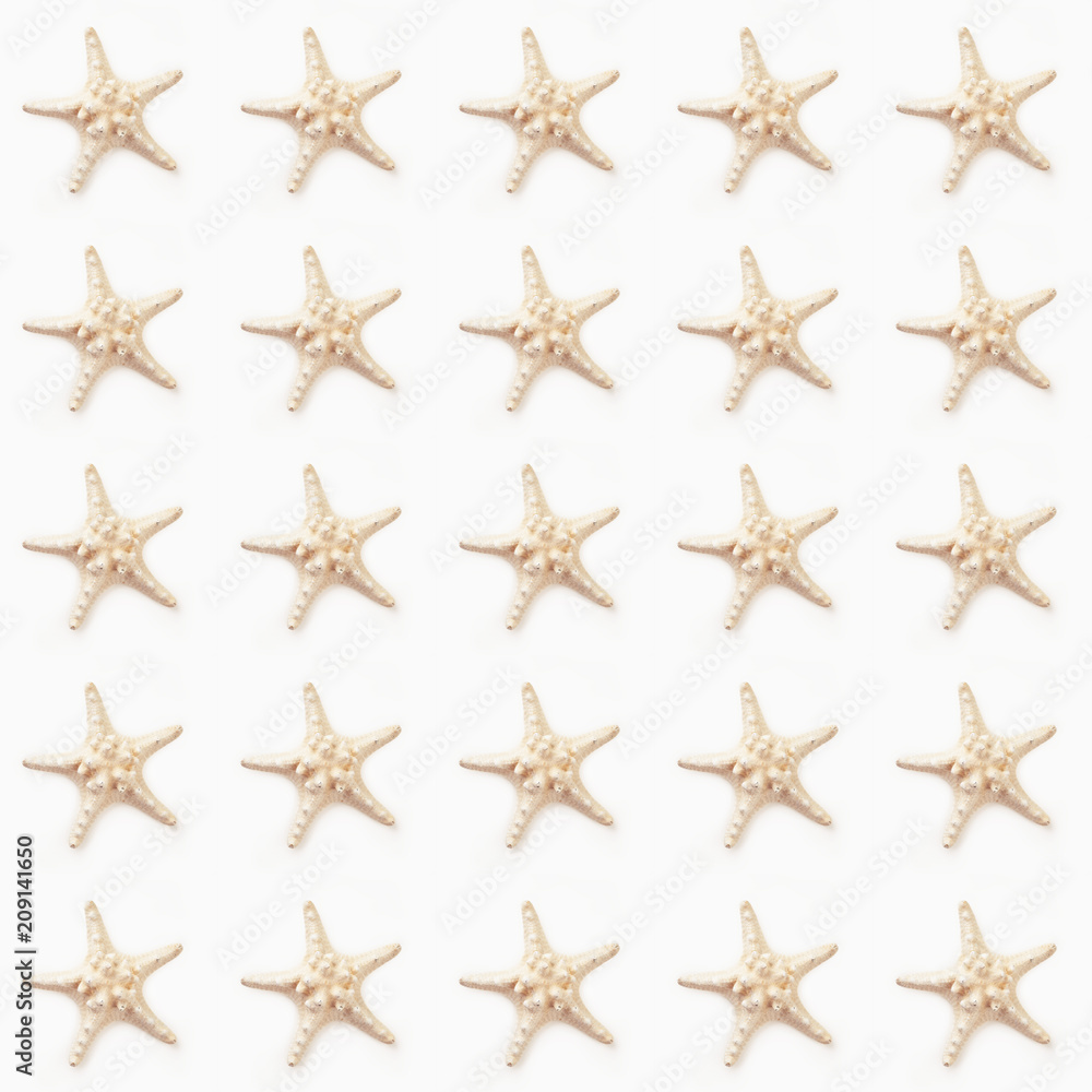 Seamless pattern with seashells collection. Top view Seamless pattern with seashells collection. Top view