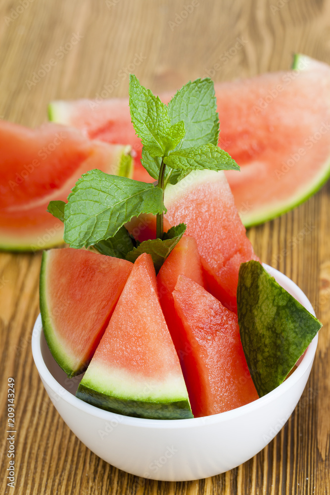 sliced red watermelon