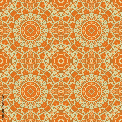 Decorative Square Template for Fabric Print. Azhure floral seamless pattern. Vector illustration. For fabric, bandana, carpet, shawl design.