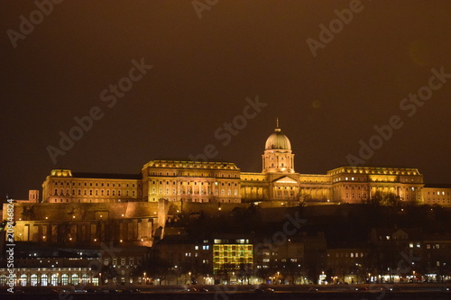 Budapest castle in the night