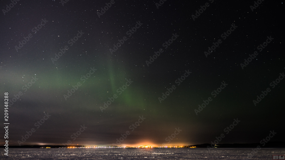 Northern Lights over Lake Onega