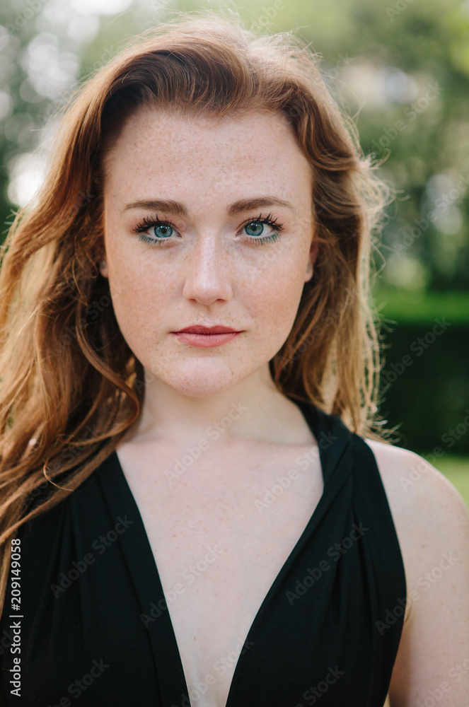 Beautiful woman with red hair and freckles Beautiful woman with red hair and freckles