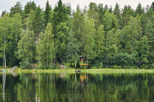 Fototapeta Naklejka Na Ścianę i Meble -  Beautiful finnish landscape, matte style.